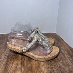 Aerosoles Crystal Rope champagne Sandals women’s size 7
